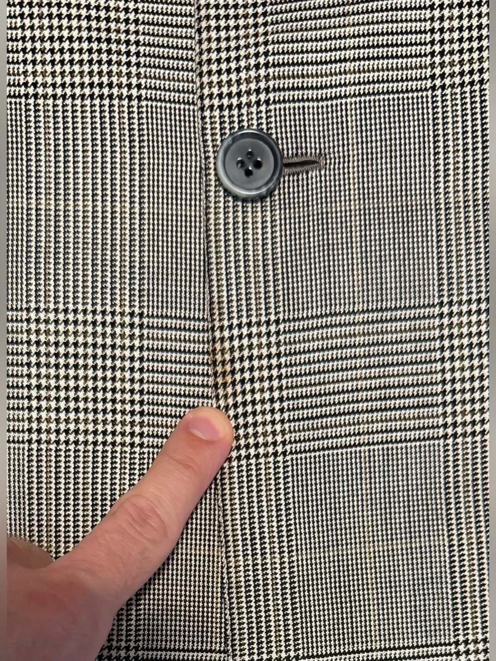 Brioni Double Breasted Blazer Gray Houndstooth Plaid Made in Italy Men’s 46L 56L